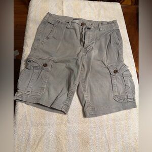 American Eagle Cargo Shorts Men 33 Gray Flex 10” Inseam Casual